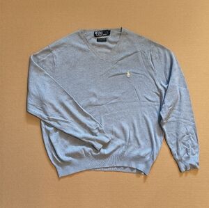 Ralph Lauren Light Gray V-Neck Sweater